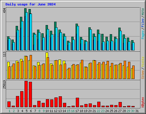 Daily usage for June 2024